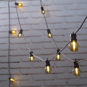 Гирлянда Лампочки Дымчатые, 20 ламп, теплые белые LED, 9.5 м, черный ПВХ, соединяемая, IP44 Kaemingk фото 1