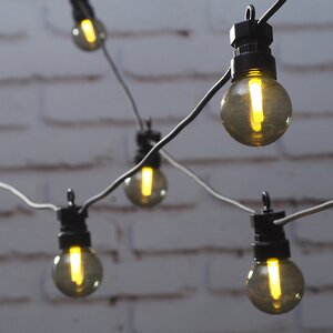 Гирлянда Лампочки Дымчатые, 20 ламп, теплые белые LED, 9.5 м, черный ПВХ, соединяемая, IP44 Kaemingk фото 2