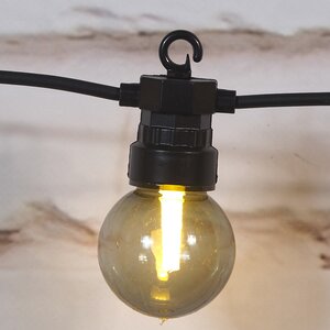 Гирлянда Лампочки Дымчатые, 20 ламп, теплые белые LED, 9.5 м, черный ПВХ, соединяемая, IP44 Kaemingk фото 3