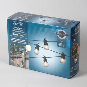 Гирлянда Лампочки Дымчатые, 20 ламп, теплые белые LED, 9.5 м, черный ПВХ, соединяемая, IP44 Kaemingk фото 9