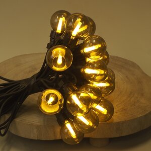 Гирлянда Лампочки Дымчатые, 20 ламп, теплые белые LED, 9.5 м, черный ПВХ, соединяемая, IP44 Kaemingk фото 5