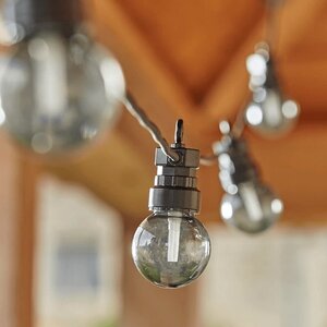 Гирлянда Лампочки Дымчатые, 20 ламп, теплые белые LED, 9.5 м, черный ПВХ, соединяемая, IP44 Kaemingk фото 7