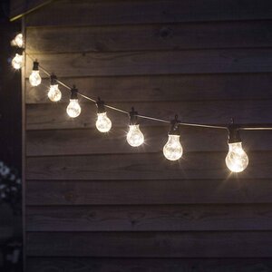 Гирлянда из лампочек Ретро Стиль, 20 ламп, теплые белые LED, 9.5 м, черный ПВХ, соединяемая, IP44 Kaemingk фото 7