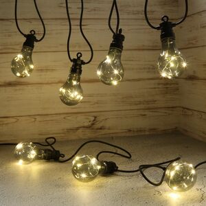 Гирлянда из лампочек Ретро Стиль, 20 дымчатых ламп, теплые белые LED, 9.5 м, черный ПВХ, соединяемая, IP44 Kaemingk (Кейминг) фото 10