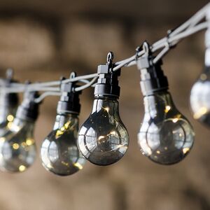 Гирлянда из лампочек Ретро Стиль, 20 дымчатых ламп, теплые белые LED, 9.5 м, черный ПВХ, соединяемая, IP44 Kaemingk (Кейминг) фото 2