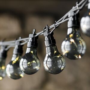 Гирлянда из лампочек Ретро Стиль, 20 дымчатых ламп, теплые белые LED, 9.5 м, черный ПВХ, соединяемая, IP44 Kaemingk (Кейминг) фото 6