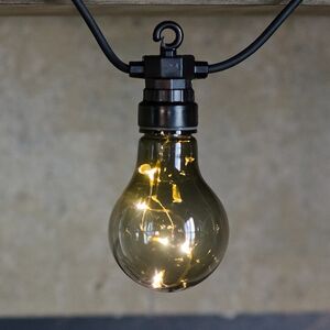Гирлянда из лампочек Ретро Стиль, 20 дымчатых ламп, теплые белые LED, 9.5 м, черный ПВХ, соединяемая, IP44 Kaemingk (Кейминг) фото 5