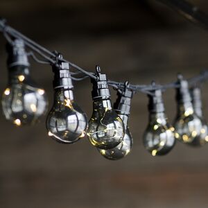 Гирлянда из лампочек Ретро Стиль, 20 дымчатых ламп, теплые белые LED, 9.5 м, черный ПВХ, соединяемая, IP44 Kaemingk (Кейминг) фото 4