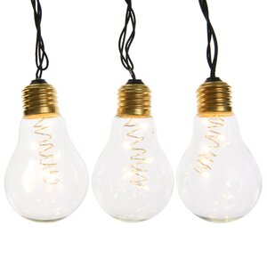 Ретро гирлянда из лампочек Эдисон 10 ламп с теплым белым светом, 4.5 м, черный ПВХ, IP44 Kaemingk фото 1