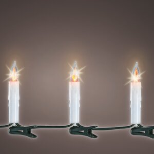 Гирлянда Мерцающие Свечи 15 прозрачных ламп на клипсах 6 м, зеленый ПВХ, IP20 Kaemingk фото 3