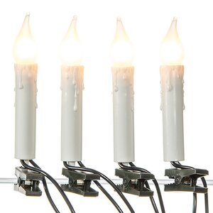 Гирлянда Оплавленные Свечи 16 матовых ламп на клипсах 6 м, зеленый ПВХ, IP20 Kaemingk фото 2