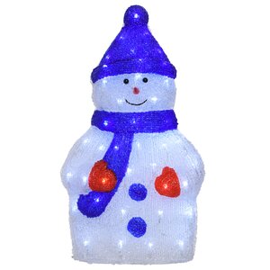 Светящаяся фигура Снеговик в синей шапке 57 см, 40 LED ламп, IP44 Kaemingk фото 3