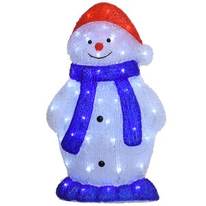 Светящаяся фигура Снеговик в рождественском колпаке 56 см, 40 LED ламп, IP44 Kaemingk фото 3