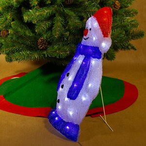Светящаяся фигура Снеговик в рождественском колпаке 56 см, 40 LED ламп, IP44 Kaemingk фото 2