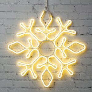 Светодиодная снежинка Поларис 56 см, 480 теплых белых LED ламп, гибкий неон, IP44