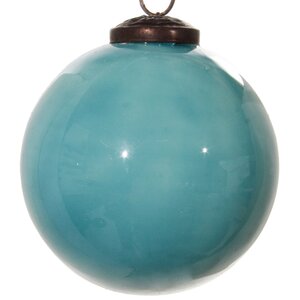Винтажный елочный шар Бирюзовая Лагуна 10 см, стекло ShiShi фото 1