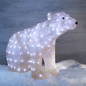Акриловая фигура Медведь Полярный 83 см, 200 LED ламп, IP44 Kaemingk фото 1