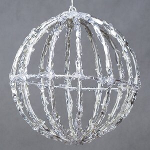 Светодиодный шар Арктика с мерцанием, 29 см, 70 холодных белых LED ламп, IP44 Kaemingk фото 3