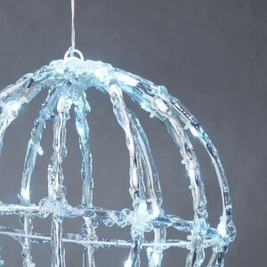 Светодиодный шар Арктика с мерцанием, 29 см, 70 холодных белых LED ламп, IP44 Kaemingk фото 2