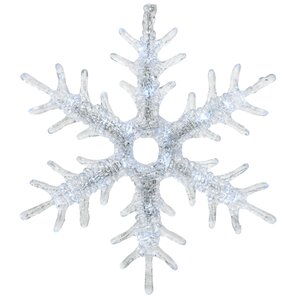 Светящаяся снежинка Кристалл 30 см, 18 холодных белых LED ламп, IP44 Kaemingk фото 3