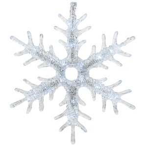 Светящаяся снежинка Кристалл 30 см, 18 холодных белых LED ламп, IP44 Kaemingk (Кейминг) фото 3