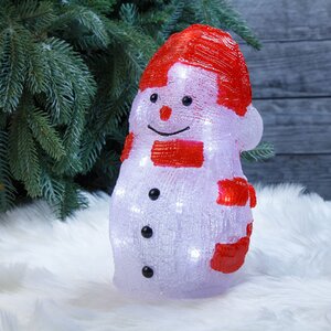 Светящаяся фигура Снеговик Маркус - Snowy Friends 25 см, 20 LED ламп, на батарейках, IP20