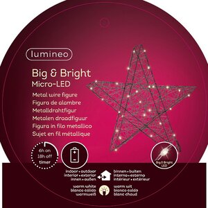 Светящаяся звезда Gold Coast - Star 40 см, 30 теплых белых Big&Bright LED ламп, IP44 Kaemingk фото 3