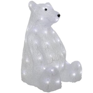Светодиодная фигура Медведь Барт - Полярный житель 45 см, 50 теплых/холодных белых LED ламп, IP44 Kaemingk фото 3