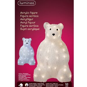 Светодиодная фигура Медведь Барт - Полярный житель 45 см, 50 теплых/холодных белых LED ламп, IP44 Kaemingk фото 4
