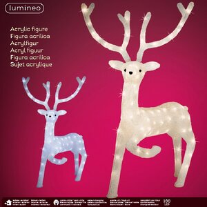 Светодиодный олень Леонард в северном танце 103 см, 100 теплых/холодных белых LED ламп, IP44 Kaemingk фото 3