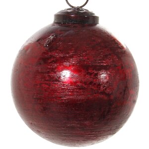 Винтажный елочный шар Клубничный Джем, стекло