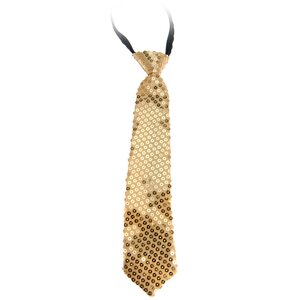 Карнавальный галстук с пайетками Party Tonight 32 см, золотой