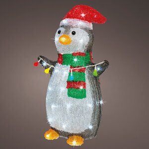 Светящаяся фигура Пингвин Ронни готовится к Рождеству 45 см, 48 LED ламп, IP44 Kaemingk фото 2