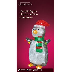 Светящаяся фигура Пингвин Ронни готовится к Рождеству 45 см, 48 LED ламп, IP44 Kaemingk фото 3