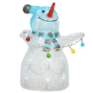 Светящаяся фигура Снеговик с гирляндой 33 см, 30 LED ламп, на батарейках, IP44 Kaemingk фото 2