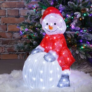 Светодиодная фигура Снеговик Антеро - Лапландские сказки 60 см, 90 LED ламп, IP44