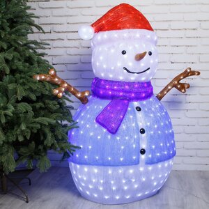 Светящаяся фигура Снеговик Сэр Сноу 133 см, 500 LED ламп, IP44 Kaemingk фото 2
