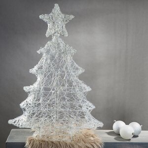 Светящаяся фигура Елка Christmas Lace 74 см, 70 холодных белых LED ламп с мерцанием, IP44 Kaemingk фото 2