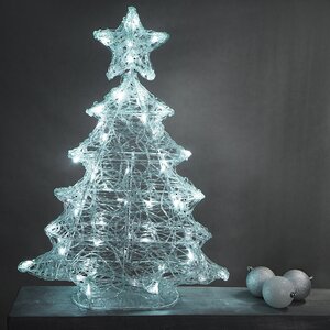 Светящаяся фигура Елка Christmas Lace 74 см, 70 холодных белых LED ламп с мерцанием, IP44 Kaemingk фото 1