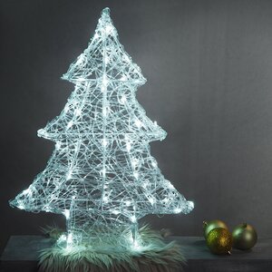 Светящаяся фигура Елка Альдертина 72 см, 70 холодных белых LED ламп с мерцанием, таймер, IP44 Kaemingk фото 1