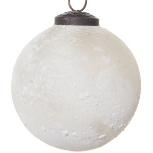 Винтажный елочный шар Снежная Пудра 10 см, стекло ShiShi фото 1