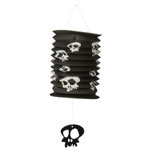 Подвесное украшение Хэллоуин - Бумажный Фонарик с черепом 25*15 см Koopman фото 2