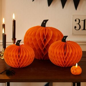 Набор бумажных подвесных украшений Тыквы 19-30 см, 3 шт Koopman фото 2