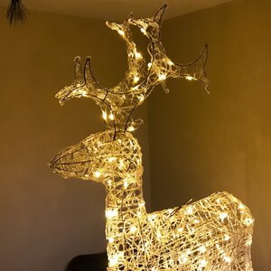 Олень светящийся Ажурный 120 см, 120 теплых белых LED ламп, IP44, уцененный Kaemingk фото 2