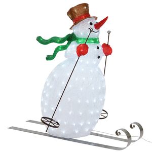 Светящаяся акриловая фигура Снеговик на лыжах 85 см, 200 LED лампочек, IP44, уцененная Kaemingk фото 9