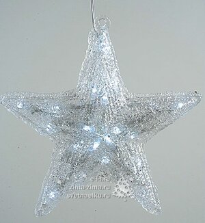 Звезда светящаяся, акрил, 30 см, уличная, 30 холодных белых LED ламп, IP44 Kaemingk фото 2