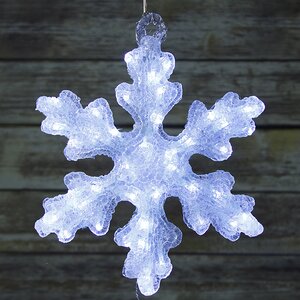 Снежинка светящаяся, 40 см, 50 холодных белых LED ламп, IP44