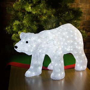 Медведь светящийся "DADDY", 80 см, уличный, акрил, 270 холодных белых LED ламп Kaemingk фото 1