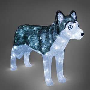 Собака Хаски светящаяся, 69 см, уличный, акрил, 100 холодных белых LED ламп, IP44 Kaemingk фото 1
