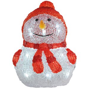 Светящаяся фигура Снеговик Frosty Red 24 см, 20 LED ламп, на батарейках, IP44 Kaemingk фото 2